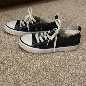 Kids Black Canvas Sneakers